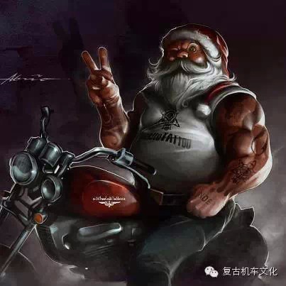 复古摩托车，车友祝大家圣诞快乐！！！