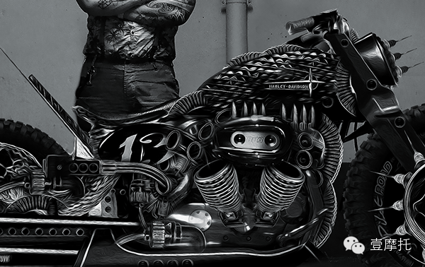用金属的质感来表达对摩托车的情感！