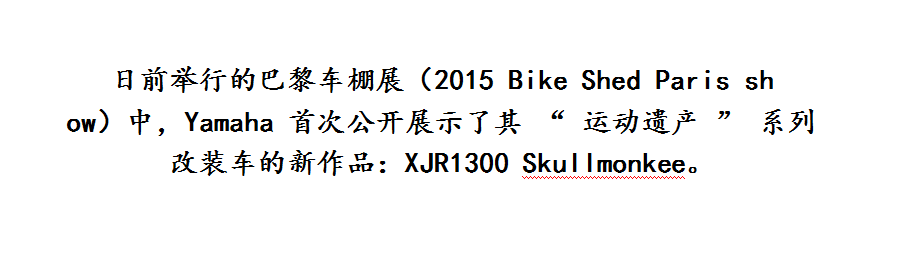 2015 雅马哈 XJR1300摩托车 官方改装车 Skullmonkee欣赏
