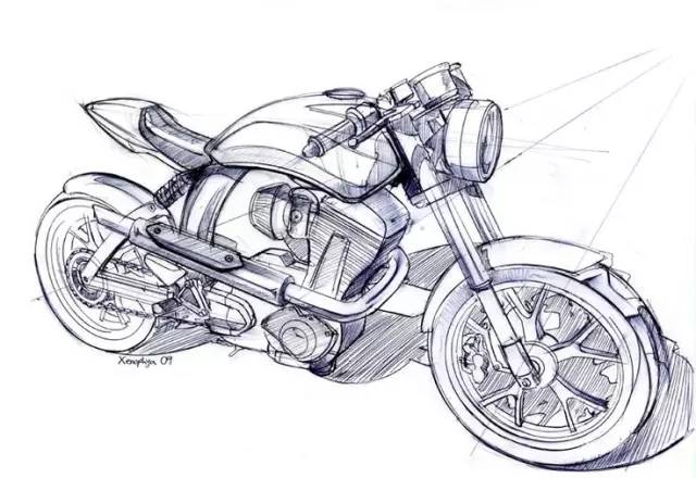  最炫酷的摩托车设计手绘图