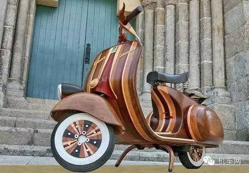 葡萄牙工匠用“木头”手工打造Vespa摩托车